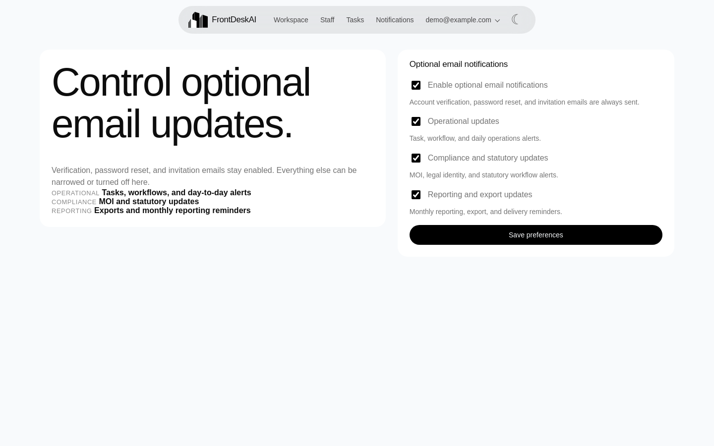 Email & Notification Preferences